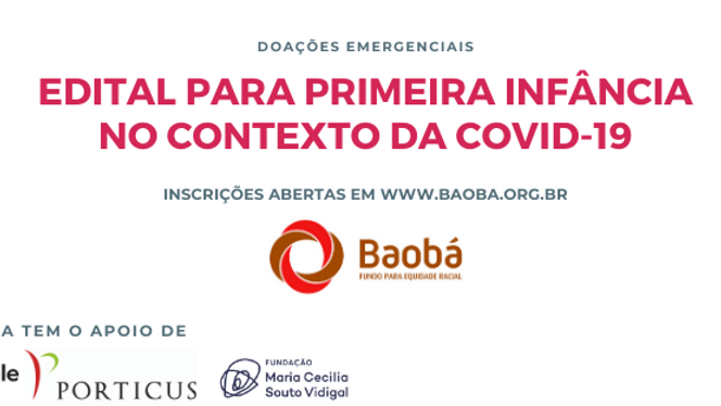 Edital para primeira infância no contexto da Covid-19
